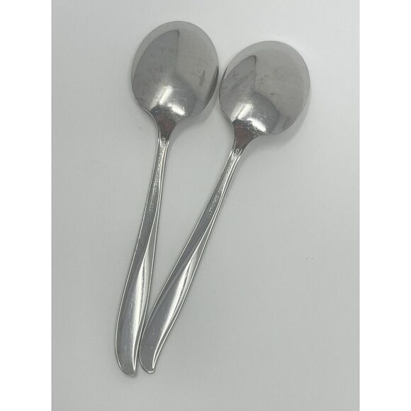 Oneida Community TWIN STAR Stainless Sugar Spoons 6 1/8” Set Of 2 Betty Crocker - Picture 5 of 6